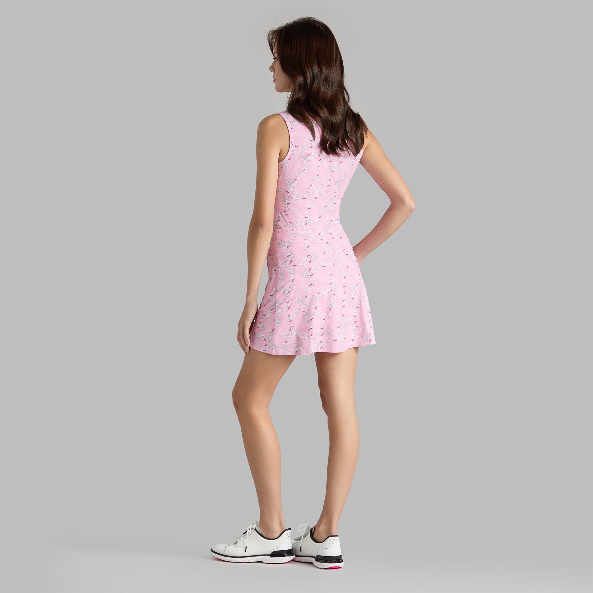 G/FORE Carabiner Linked Circle G'S Silky Ladies Sleeveless Golf Polo Shirt Lilac/Blush